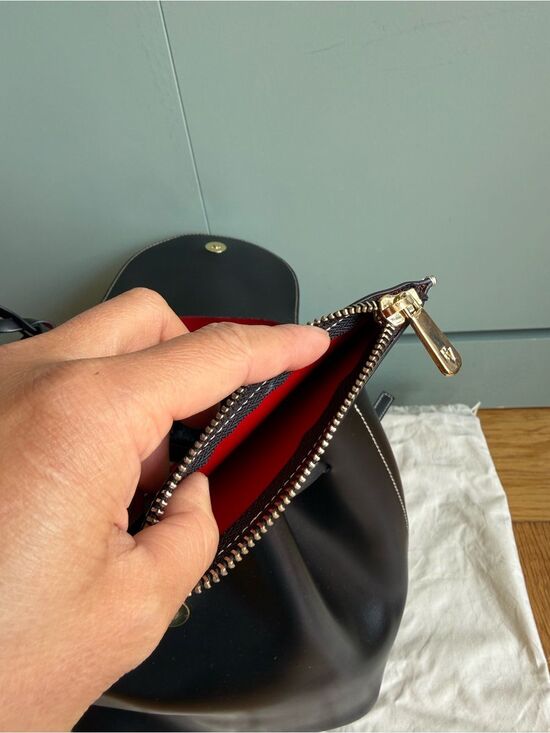 NWOT Frances Valentine Small Ann Backpack, Black Calfskin w/ Red Lining main image 4
